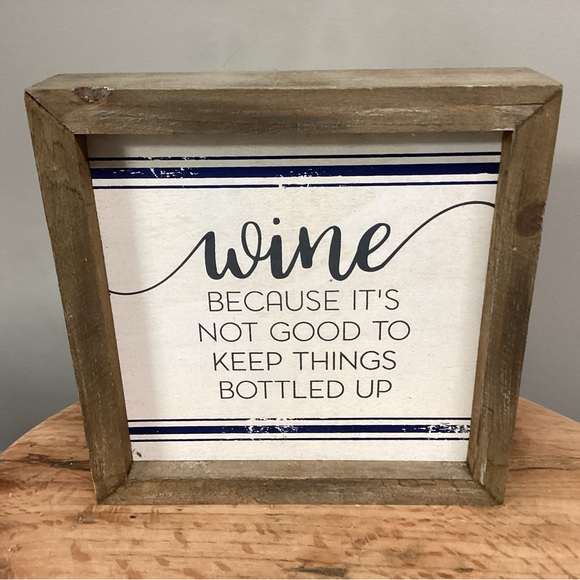 Rustic “Wine” Decor Sign - Solid Wood - Great Condition - Free Standing - Picture 1 of 9